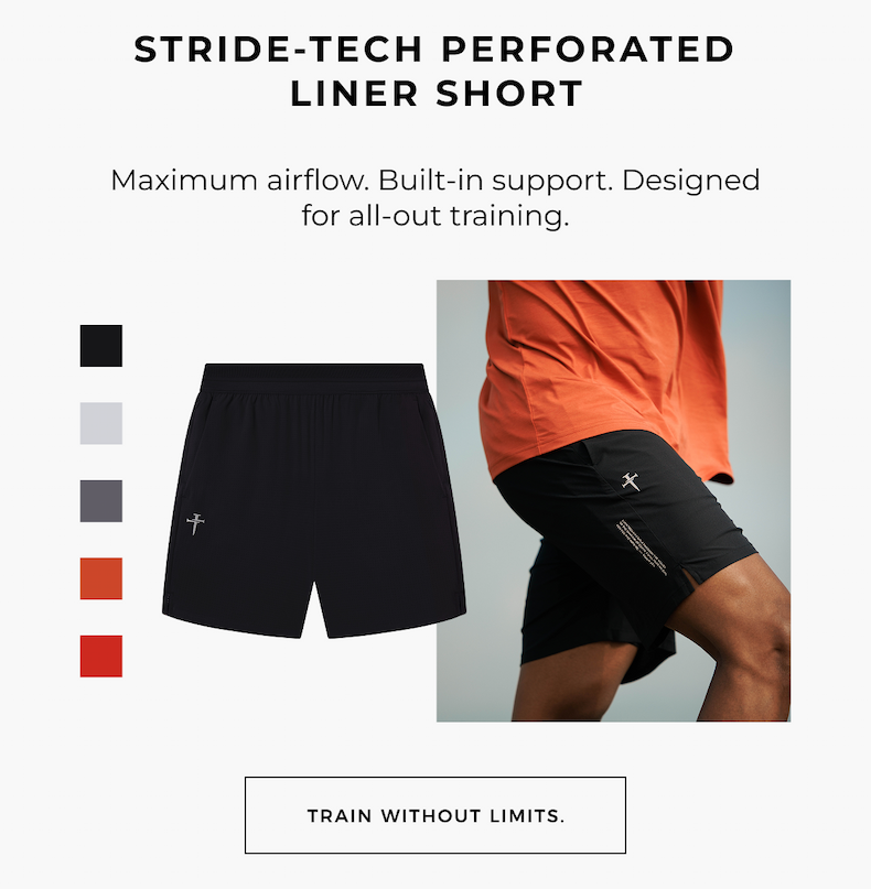 stride-tech perforated liner short maximum airflow. built-in support. designed for all-out training. train without limits