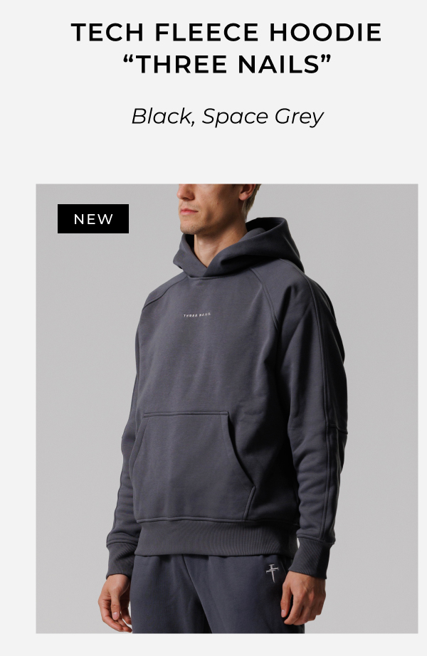 tech fleece hoodie three nails black, space grey