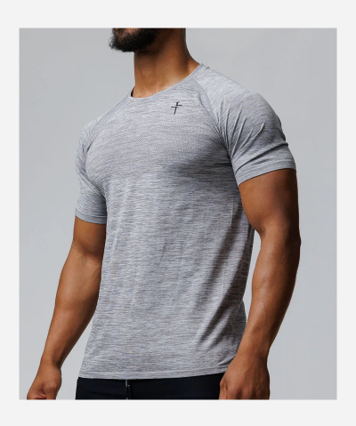 seamless tee grey marl