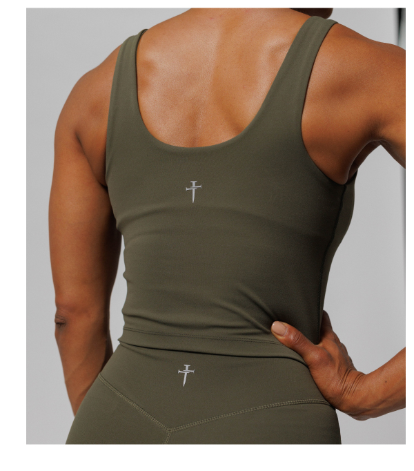 long line sports bra dark pine