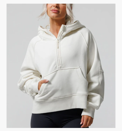 Nova Half Zip Hoodie - Cream