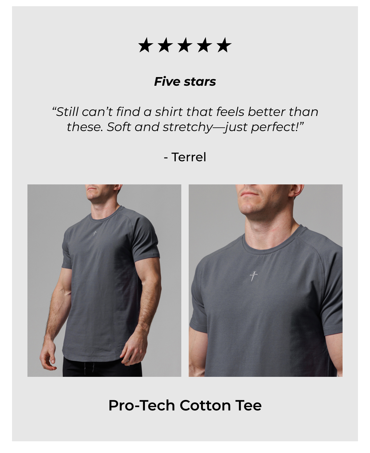 Pro-Tech Cotton Tee (Space Grey)  Five stars  