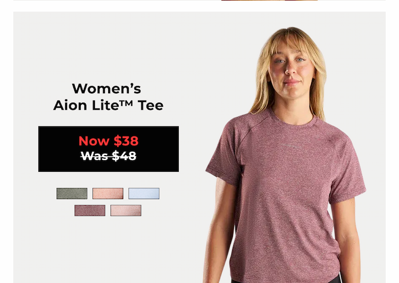 Women's Aion Lite™ Tee Now $38 Was $48 Red Rock Marl   Desert Sun Marl   Sky Blue Marl   Dark Pine Marl   Merlot Marl