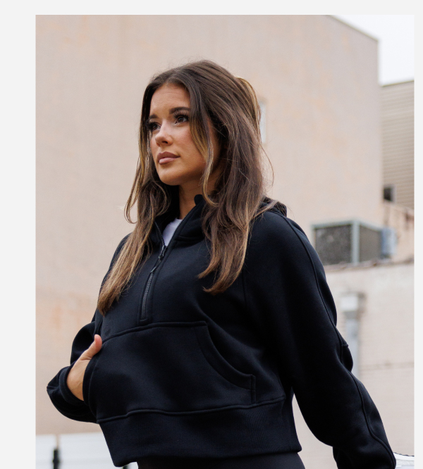 nova half zip hoodie black