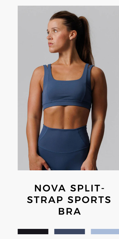 Nova Split-Strap Sports Bra - Midnight Navy