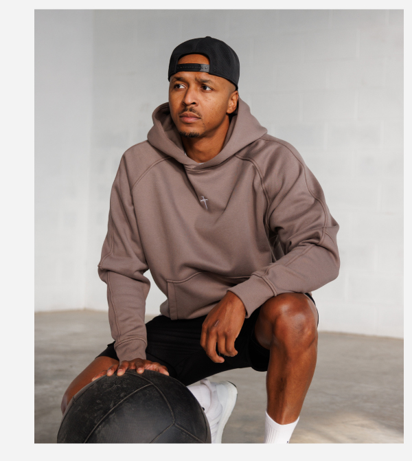tech fleece hoodie "cross" deep taupe