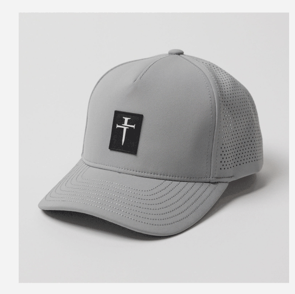 perforated hat grey