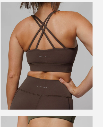 crossback sports bra woodland brown
