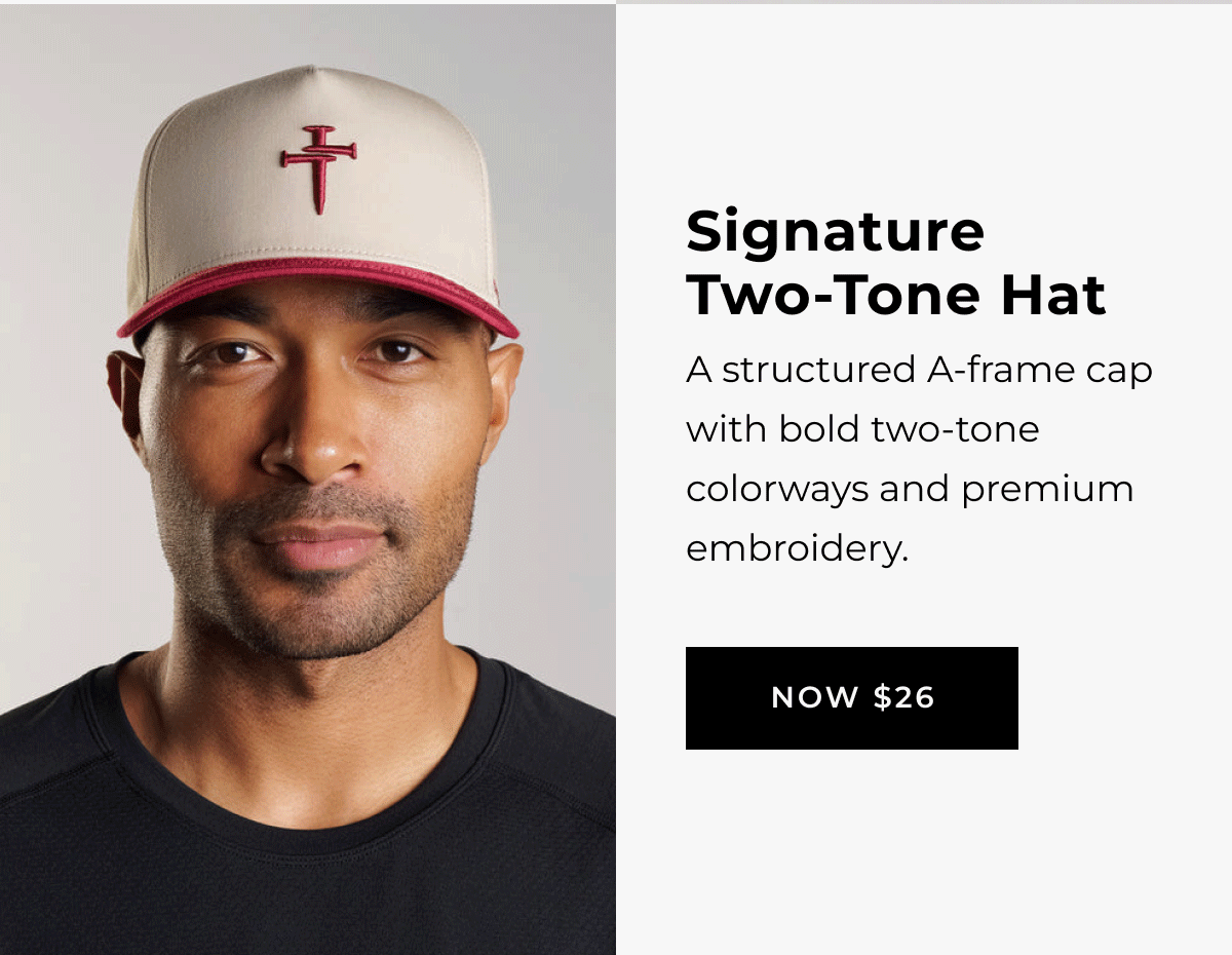 signature two-tone hat | a structured a-frame cap with bold two-tone colorways and premium embroidery. now $26