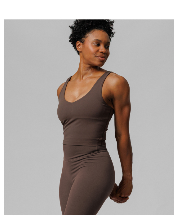 long line sports bra woodland brown