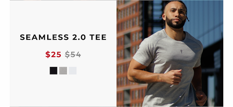 $25 Seamless 2.0 Tee