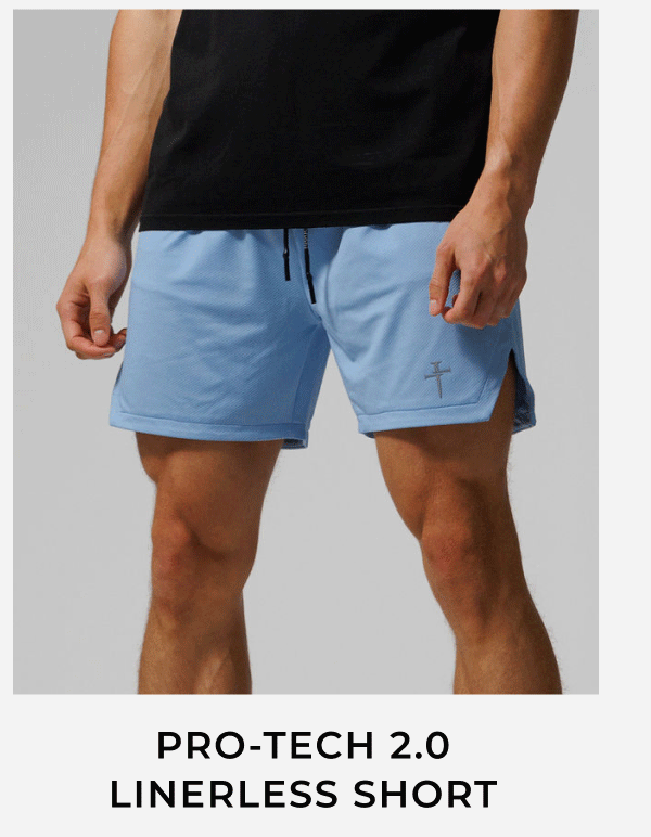 pro tech 2.0 linerless short sky blue
