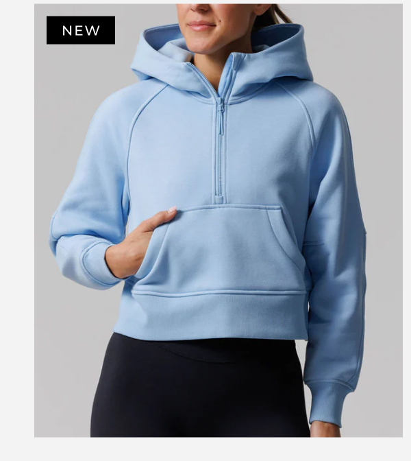 nova half zip hoodie sky blue