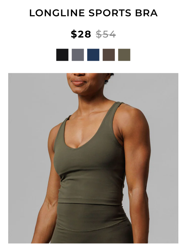 Longline Sports Bra - Dark Pine