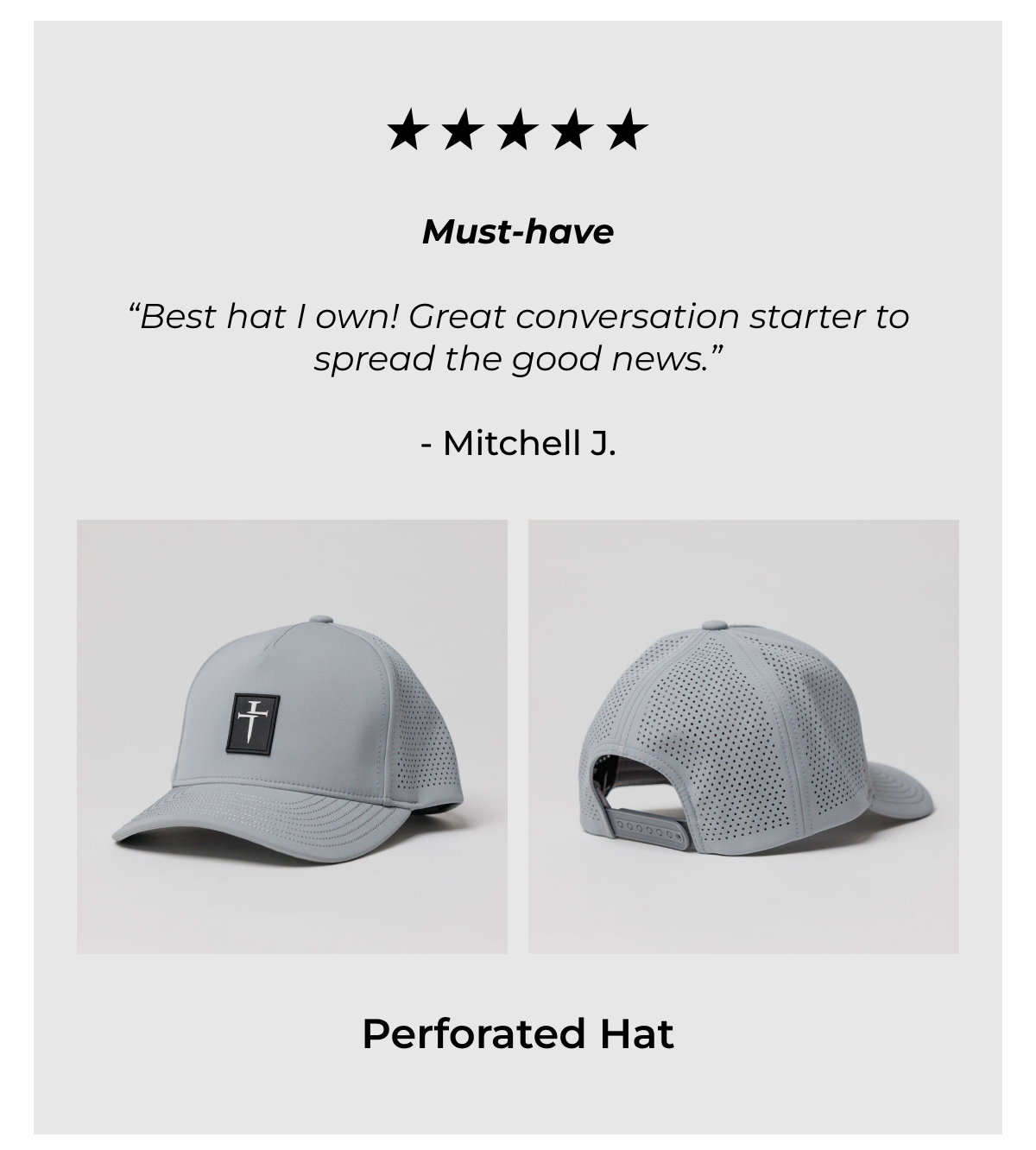 Perforated Hat (Grey)  Must-have  