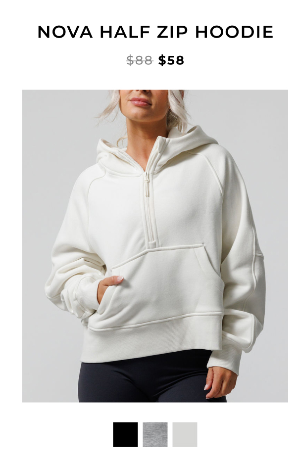 nova half zip hoodie