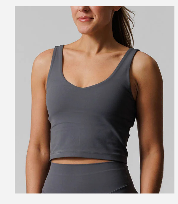 grey longline sports bra