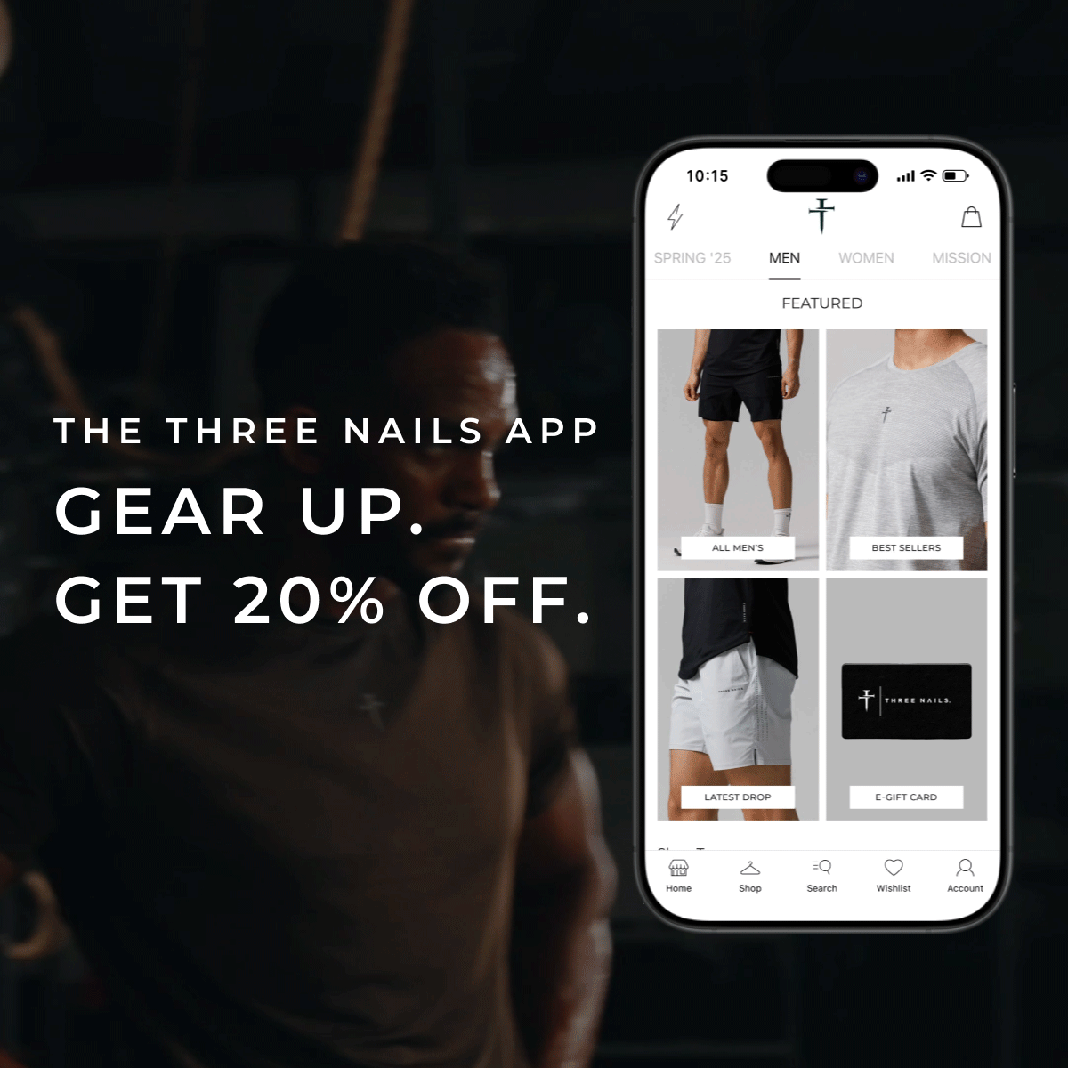 the three nails app. gear up. get 20% off.