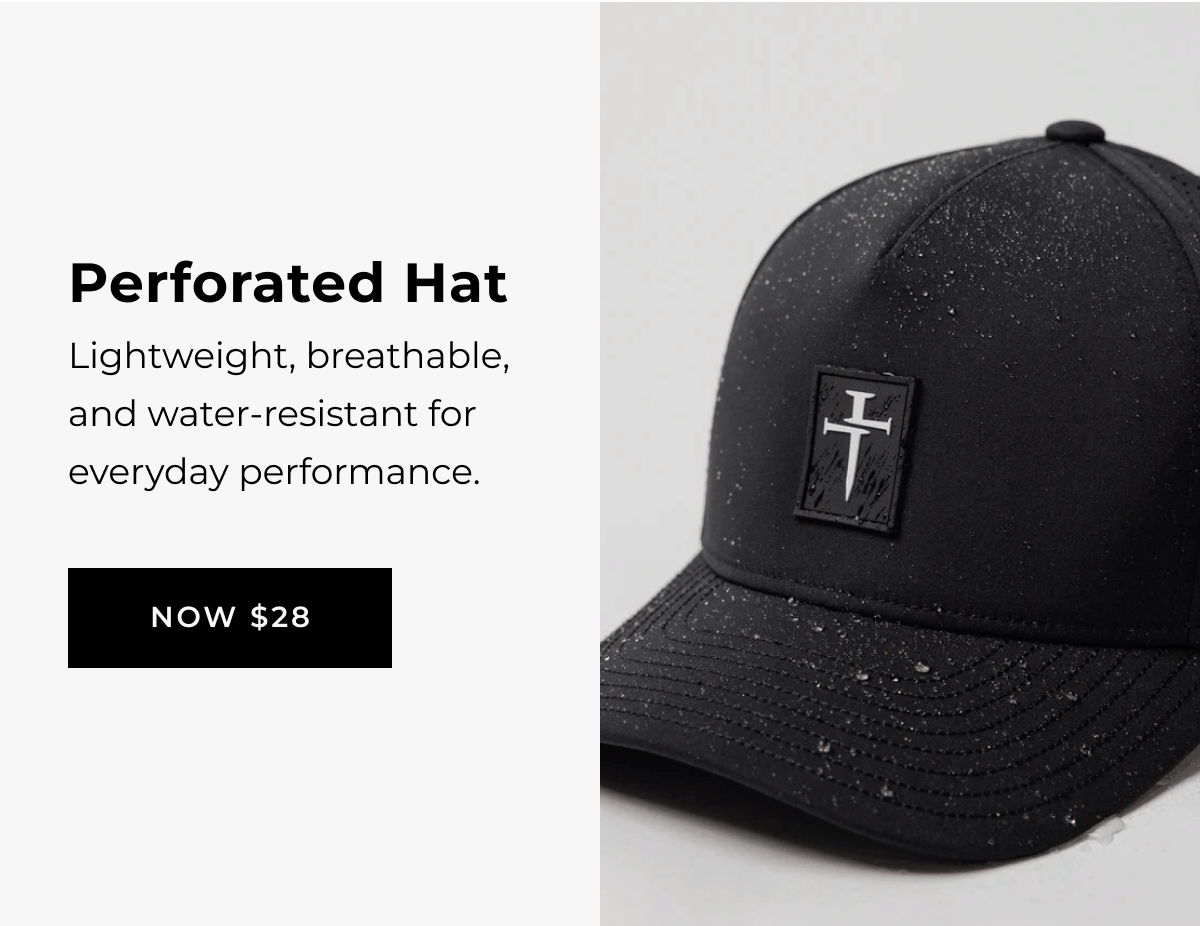 Perforated Hat lightweight, breathable, and water-resistant for everyday performance. now $28