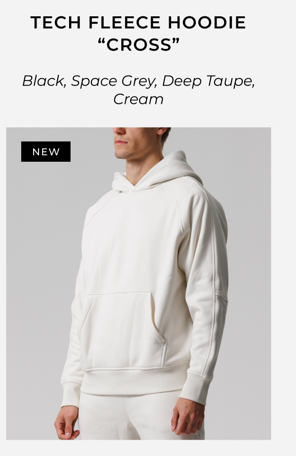 tech fleece hoodie cross black space grey, deep taupe cream