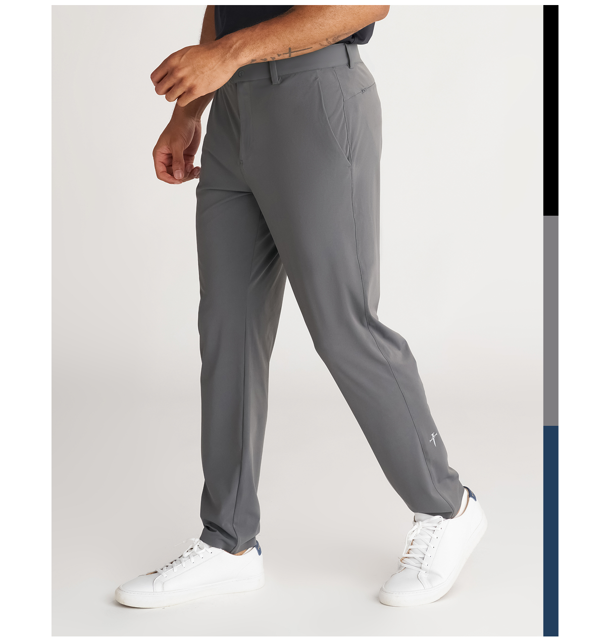 Dual invisible rear zipper pockets Branded snap button Two open front pockets Reflective Cross logo SHOP NOW