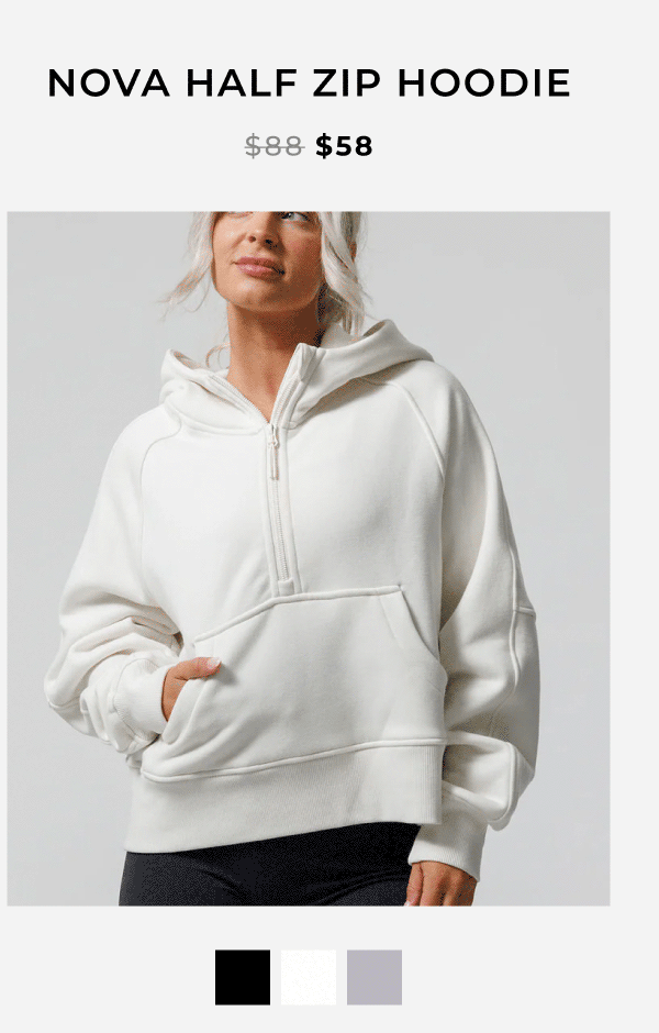 nova half zip hoodie