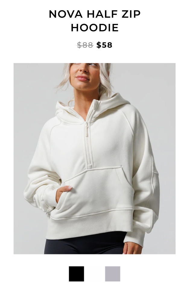 nova half zip hoodie