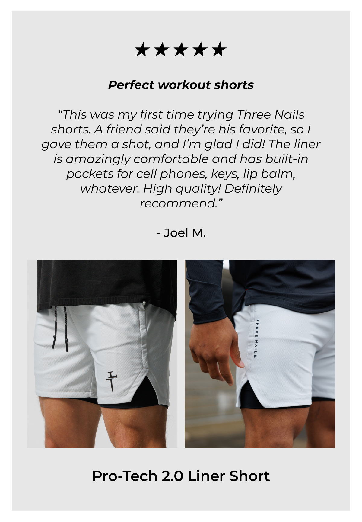 Pro-Tech 2.0 Liner Short (Stone)  Perfect workout shorts  