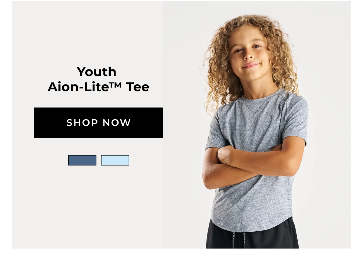 Youth Aion-Lite™ Tee SHOP NOW Midnight navy marl, sky blue marl