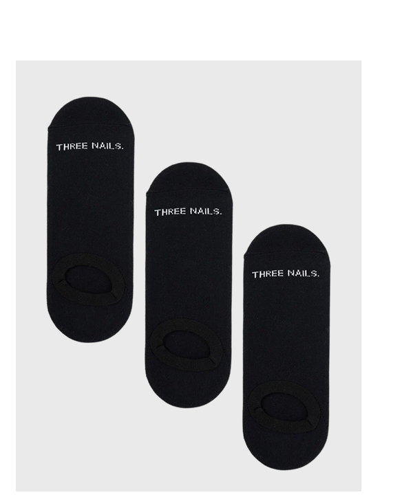 Essential No-Show Socks (3 Pack) Black