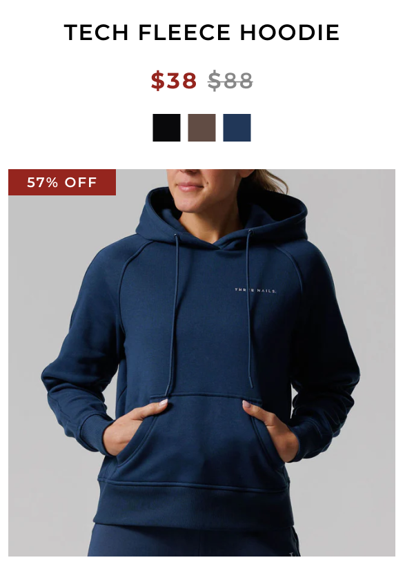 Women's Tech Fleece Hoodie "Three Nails" - Midnight Navy