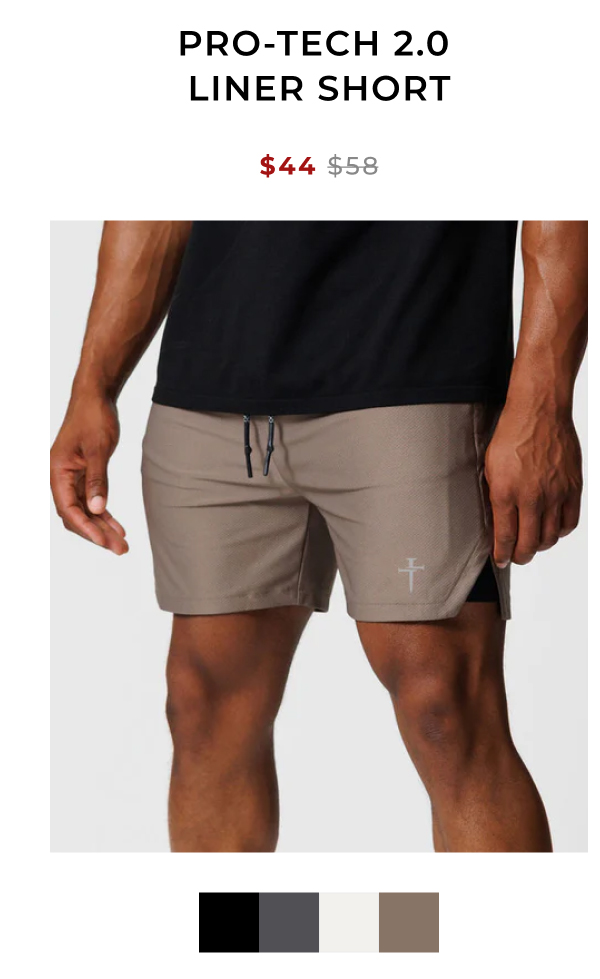 pro tech 2.0 liner short