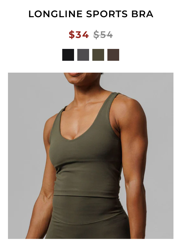 Longline Sports Bra - Dark Pine