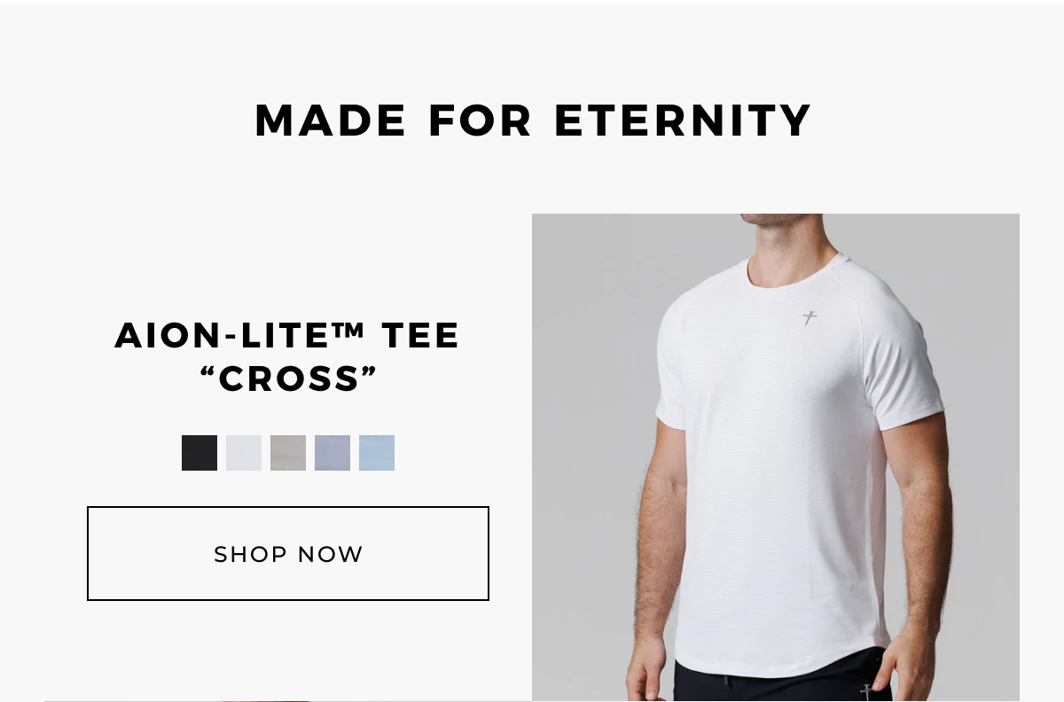 Made for eternity. Aion-Lite™ Tee "Cross" - White