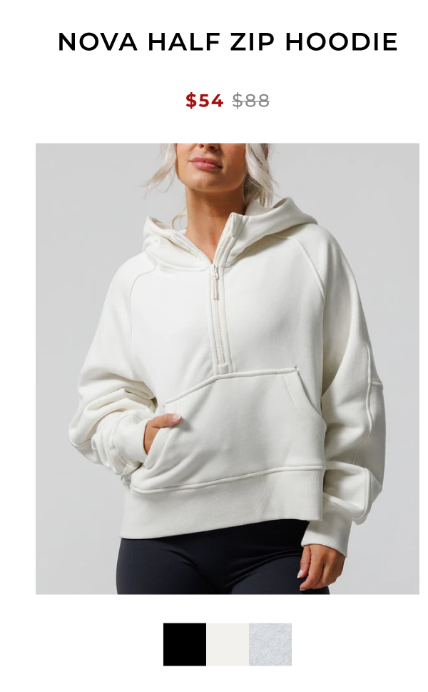 nova half zip hoodie