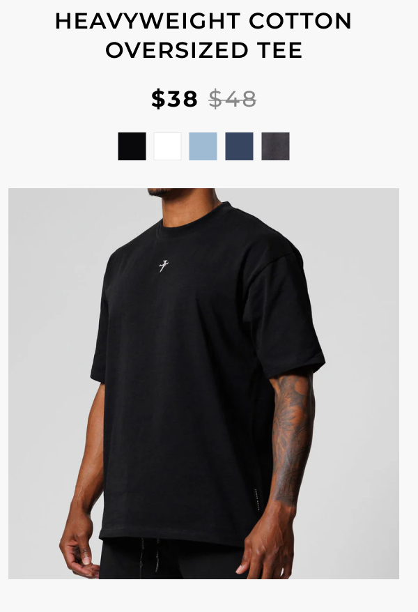 Heavyweight Cotton Oversized Tee - Black