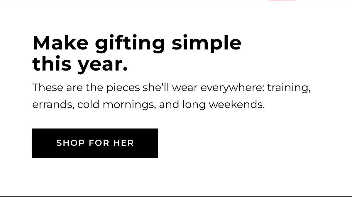 making gifting simple this year. these are the pieces she'll wear everywhere: training, errands, cold mornings, and long weekends | shop for her