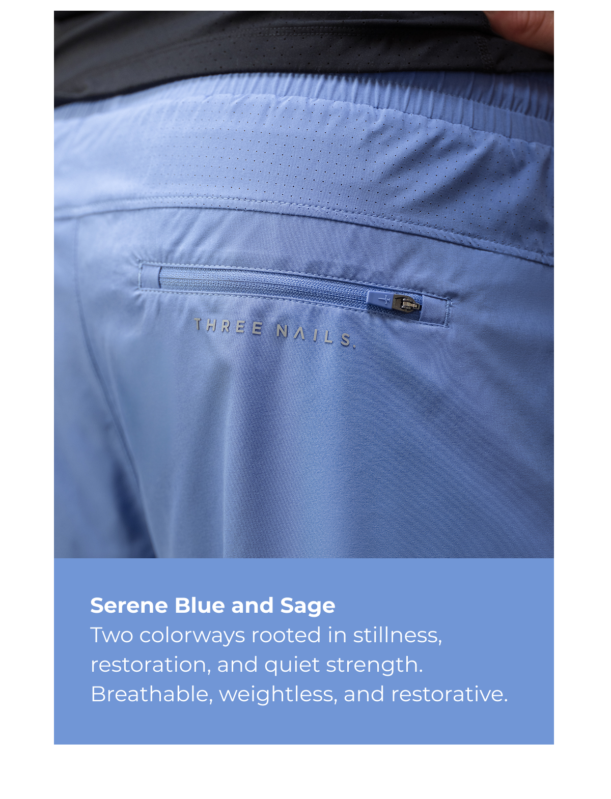 Serene Blue and Sage Two colorways rooted in stillness, restoration, and quiet strength. Breathable, weightless, and restorative.