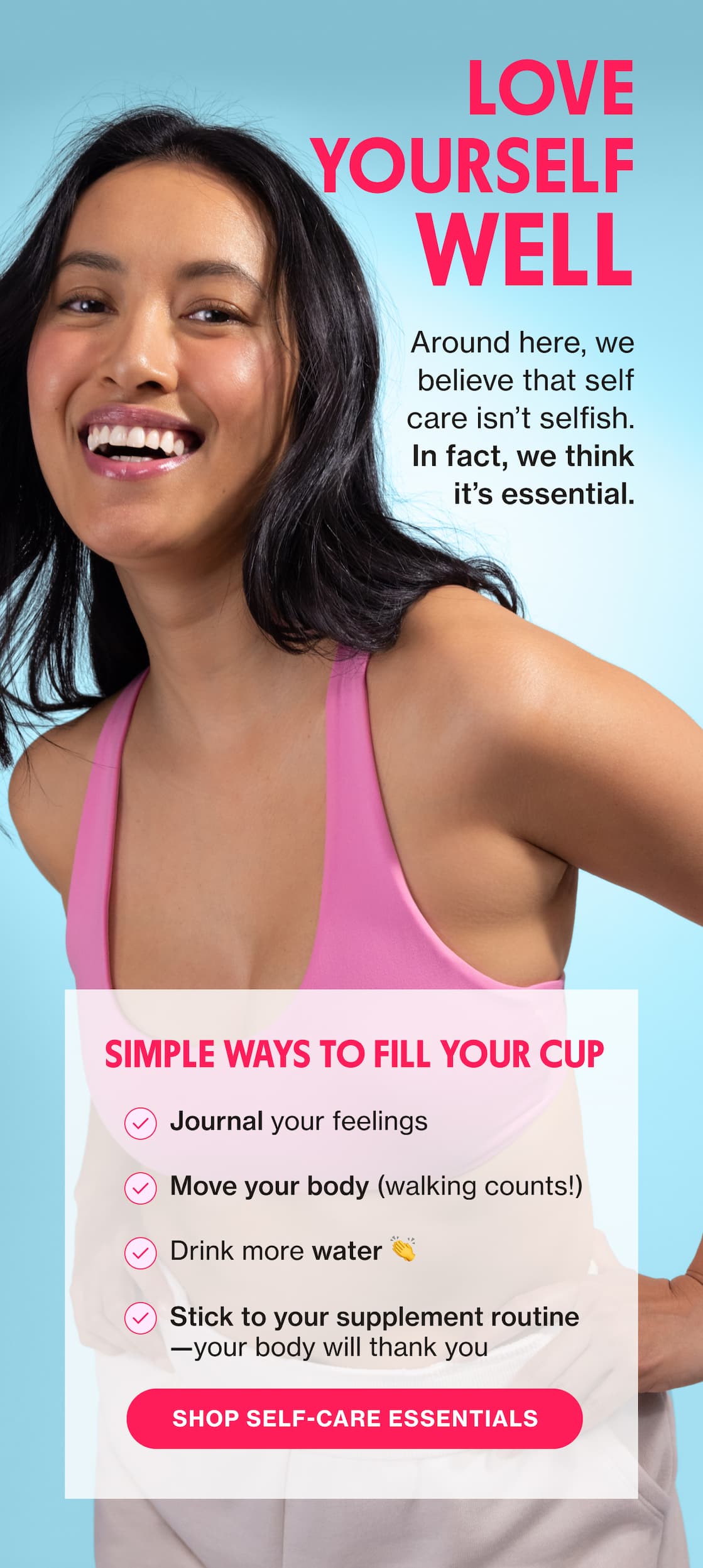 LOVE YOURSELF WELL | Around here, we believe that self care isn't selfish. In fact, we think it's essential. LOVE YOURSELF WELL | Around here, we believe that self care isn't selfish. In fact, we think it's essential.