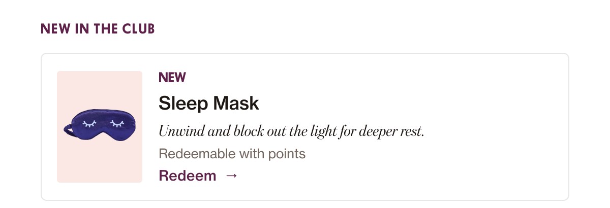 sleep mask redeem