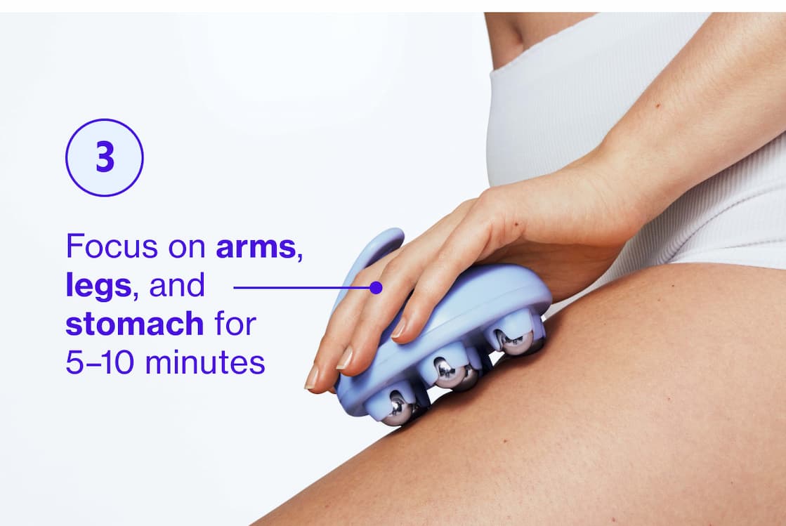 3. Focus on arms, legs, and stomach for 5-10 minutes 3. Focus on arms, legs, and stomach for 5-10 minutes