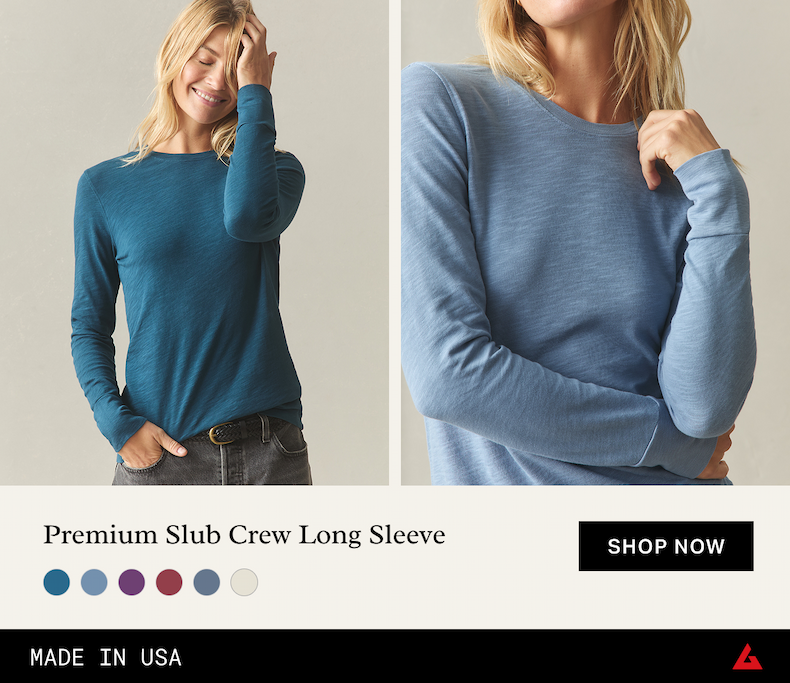 Womens Premium Slub Crew Long Sleeve