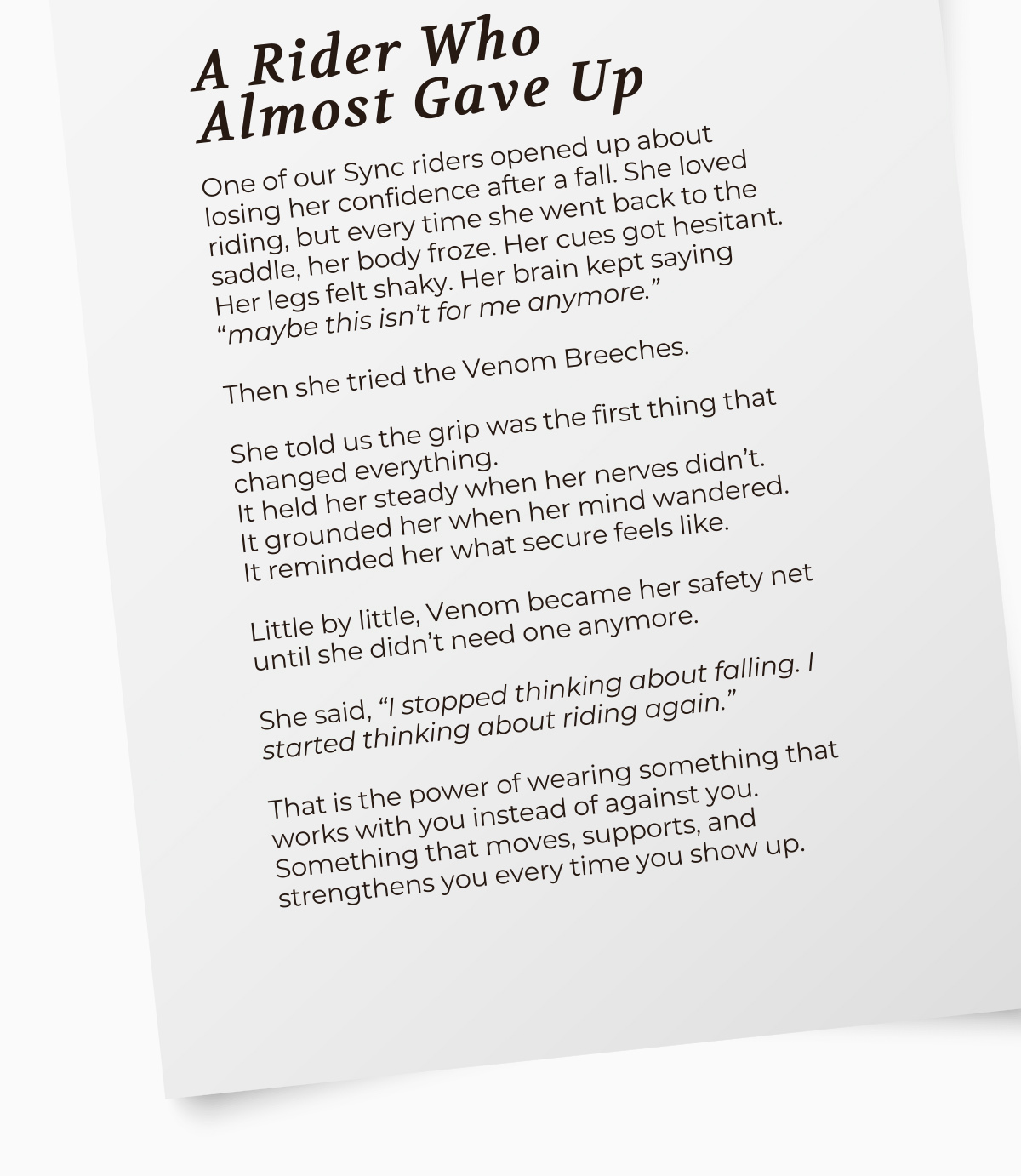 A Rider Who Almost Gave Up