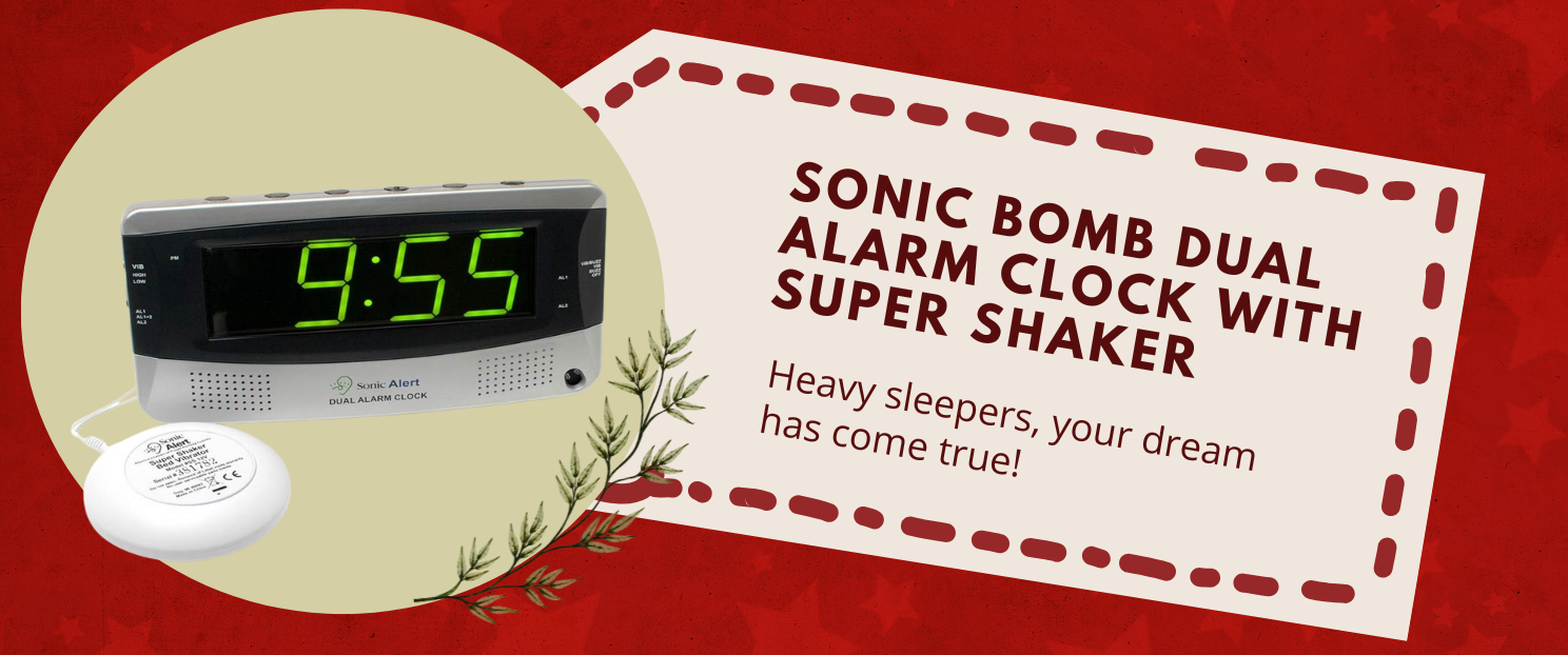 Sonic Bomb Dual Alarm Clock With Super Shaker - Heavy sleepers, your dream has come true!