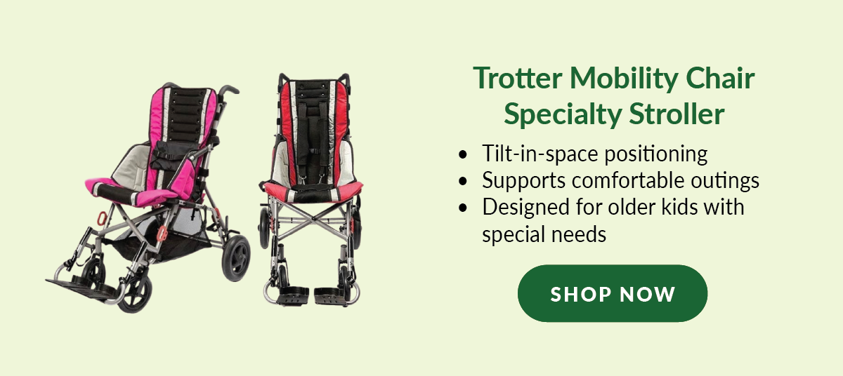 Trotter Mobility Chair Specialty Stroller: Tilt-in-space positioning; Supports comfortable outings; Designed for older kids with special needs - Shop Now