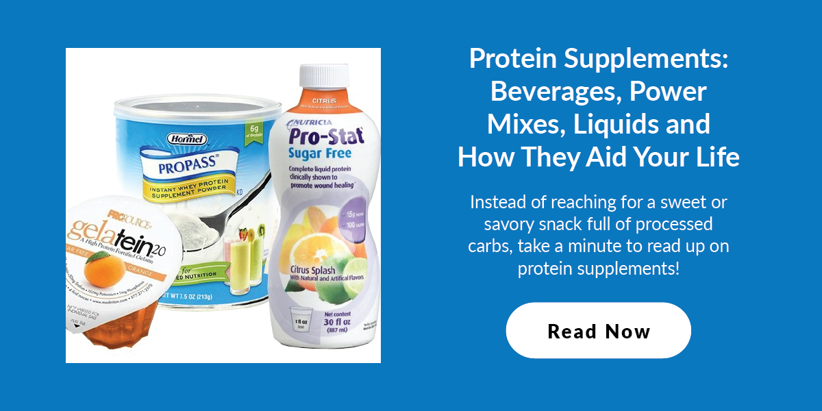 Instead of reaching for a sweet or savory snack full of processed carbs, take a minute to read up on protein supplements!