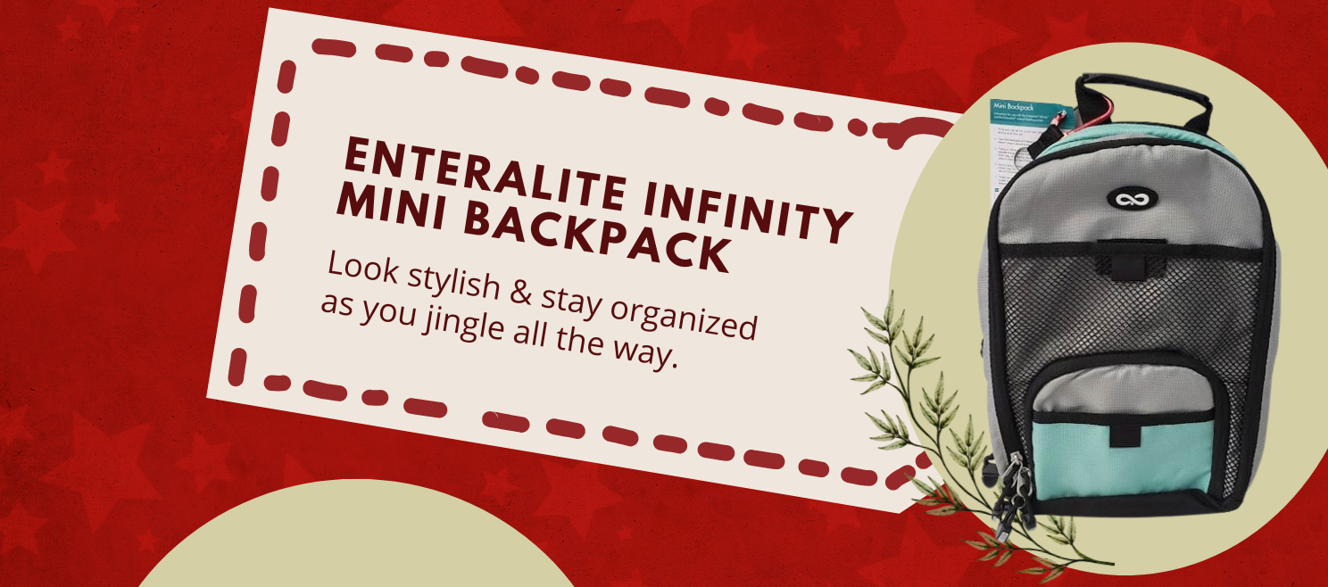 EnteraLite Infinity Mini Backpack - Look stylish & stay organized as you jingle all the way.