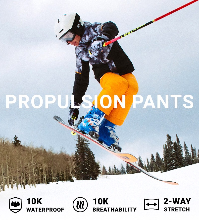 Propulsion Pants. 10K Waterproof, 10K Breathability, 2-Way Stretch. Shop Boys Propulsion