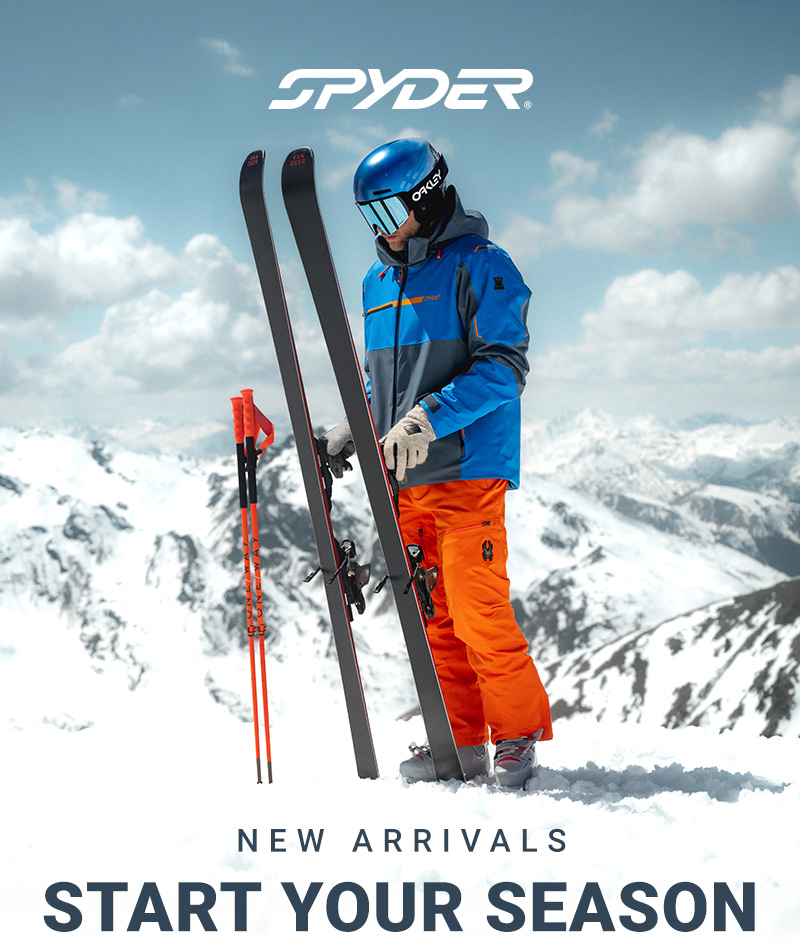 Skier, AJ Ginnis, Standing on a mountain top. New Arrivals - Start Your Season