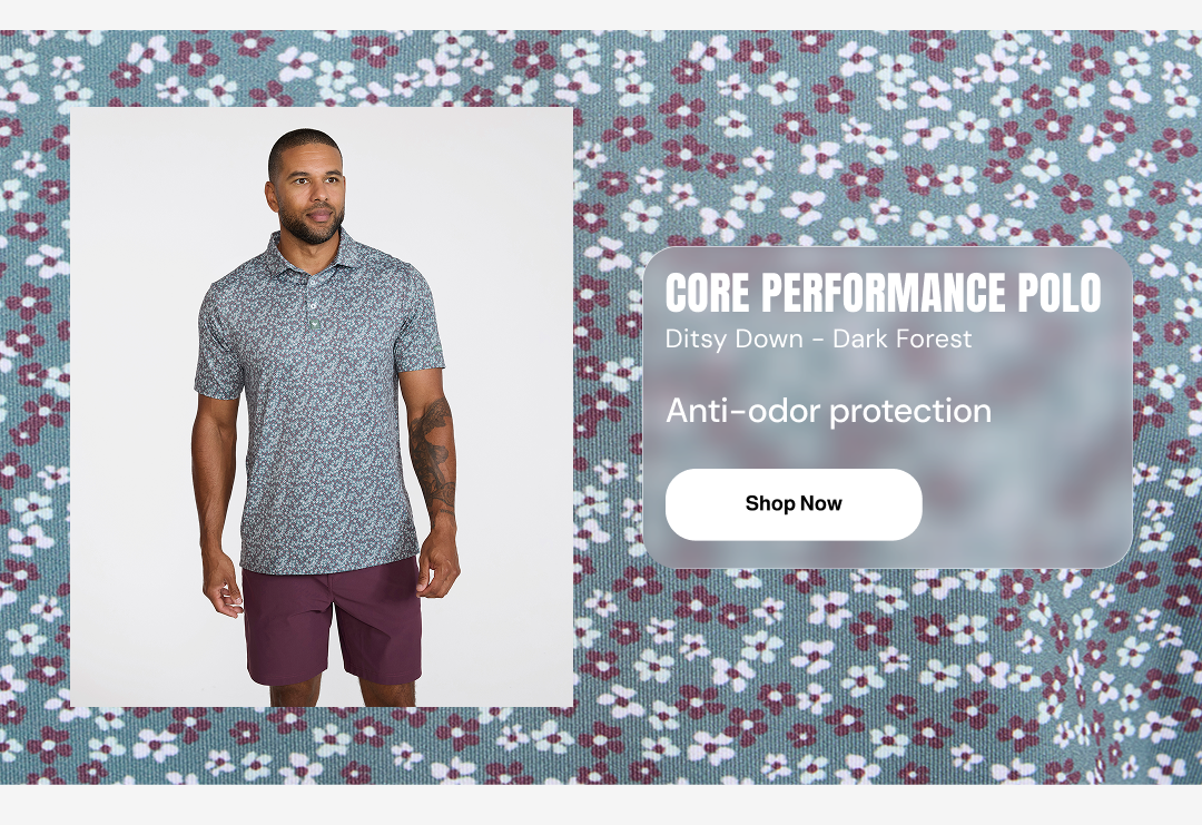 Core Performance Polo Ditsy Down